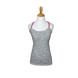 Lululemon Grey Gray Magenta Dancing Warrior Tank Top Athleisure Yoga Running 4